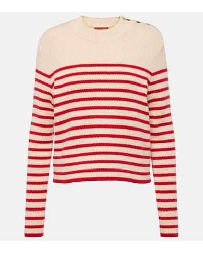 Altuzarra Oz Striped Cotton And Cashmere Jumper - Red