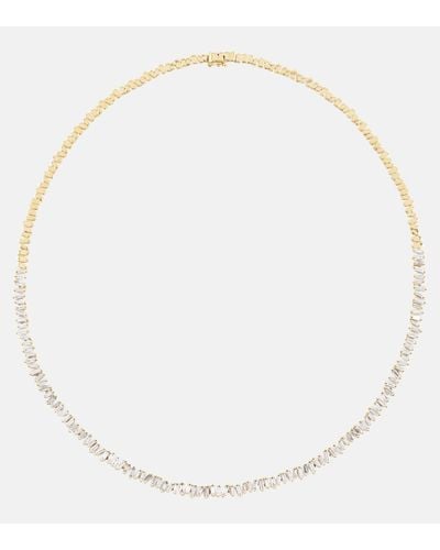 Suzanne Kalan 18kt Gold Tennis Necklace With Diamonds - Natural