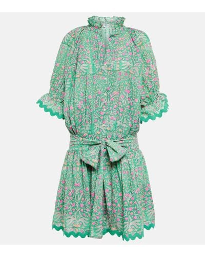Juliet Dunn Vestido camisero en popelin de algodon - Verde