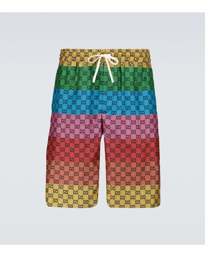Gucci GG Multicolor Silk Twill Shorts