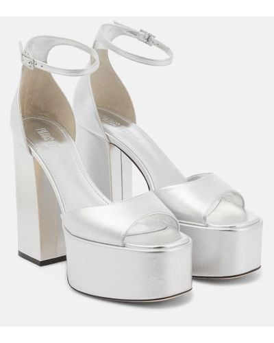 Paris Texas Tatiana Leather Platform Sandals - White