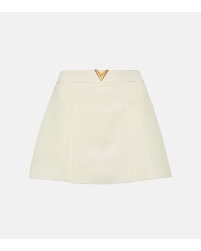 Valentino Falda pantalon de lana y seda adornada - Neutro