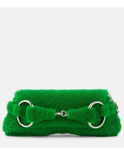 Gucci Horsebit Chain Medium Shoulder Bag - Green