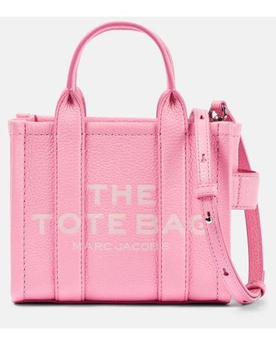 Marc Jacobs Mini Logo Leather Tote Bag - Pink