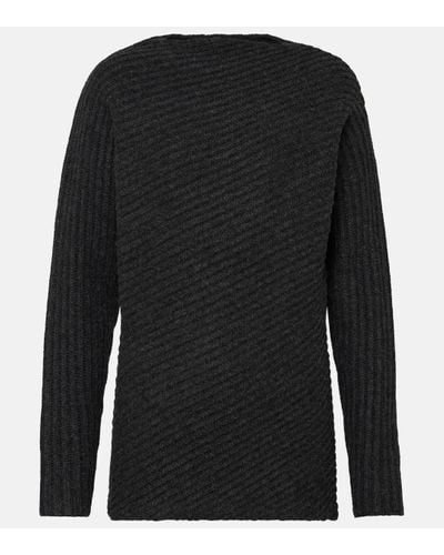 Totême Twisted Rib-knit Wool Jumper - Black