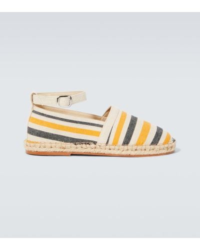 Bode Namesake Striped Espadrilles - Metallic