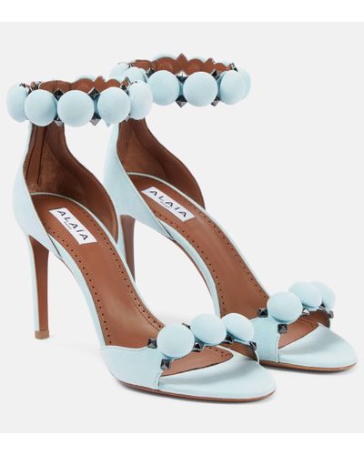 Alaïa Studded Leather Sandals - Blue