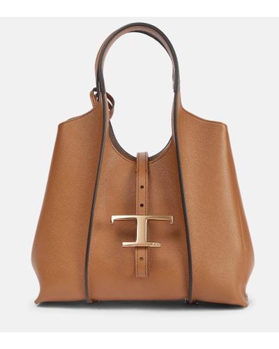 Tod's Timeless Small Leather Tote - Brown