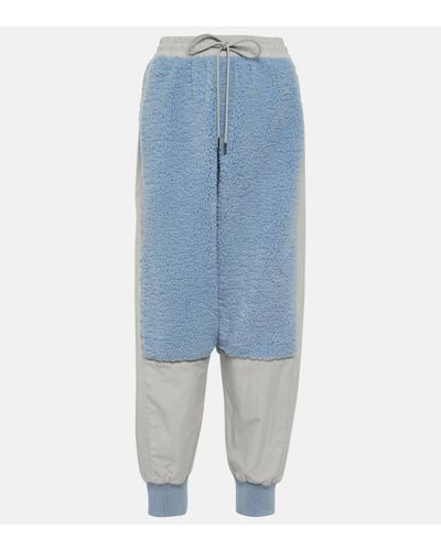 JW Anderson Panelled Faux Shearling Joggers - Blue