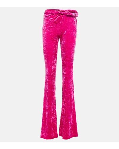 Versace Flared Velvet Trousers - Pink