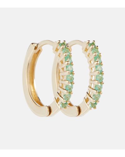 Mateo 14kt Gold Earrings With Emeralds - Metallic