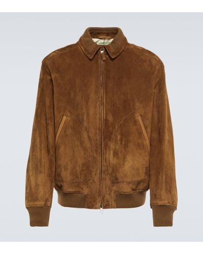 Loro Piana Kent Suede Bomber Jacket - Brown