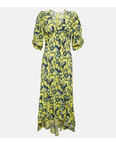 Diane von Furstenberg Robe midi imprimee en crepe - Vert