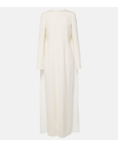 Gabriela Hearst Bridal Carlota Caped Silk And Wool Cady Gown - White