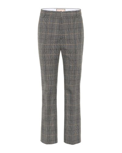 Plan C Mid-rise Straight Wool-blend Trousers - Grey