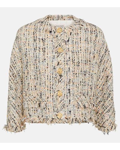 Alexander McQueen Cotton-blend Tweed Jacket - Natural