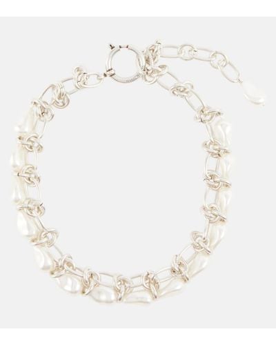 Isabel Marant Halskette mit Zierperlen - Weiß