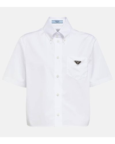 Prada Camicia in popeline di cotone - Bianco