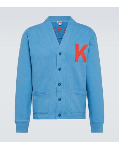 KENZO Varsity Jungle Cotton Cardigan - Blue