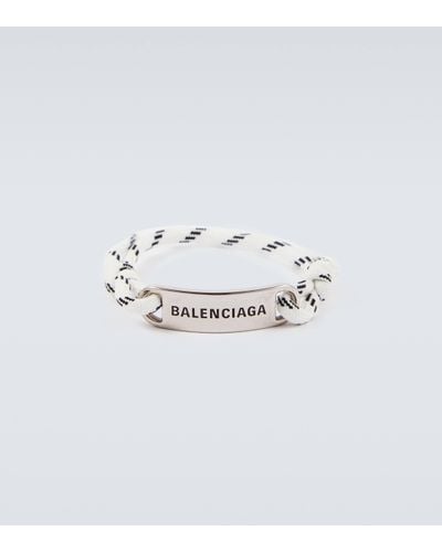 Balenciaga Bracelet a logo - Blanc