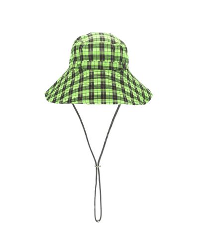 Ganni Hut aus Seersucker - Grün