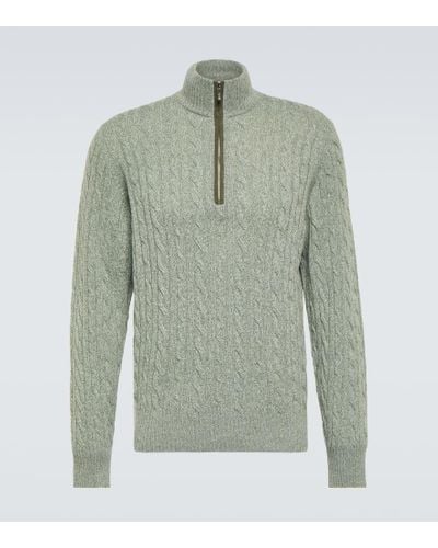 Loro Piana Treccia Cable-knit Cashmere Sweater - Green