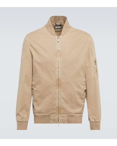 Brunello Cucinelli Cotton-blend Bomber Jacket - Natural