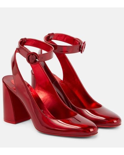 Christian Louboutin Miss Sab 85 Patent Leather Court Shoes - Red