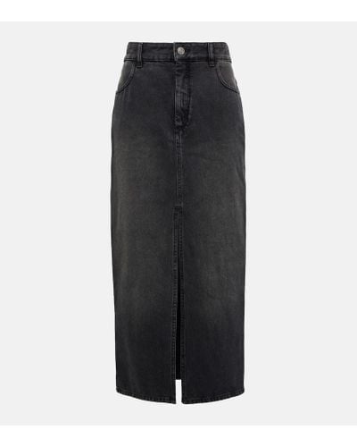 Isabel Marant Vinea Denim Maxi Skirt - Black