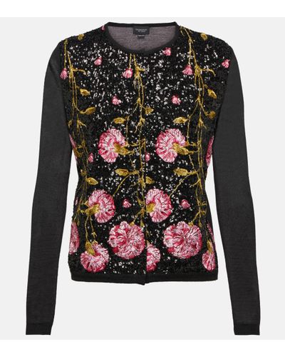 Giambattista Valli Embellished Cashmere And Silk Cardigan - Black