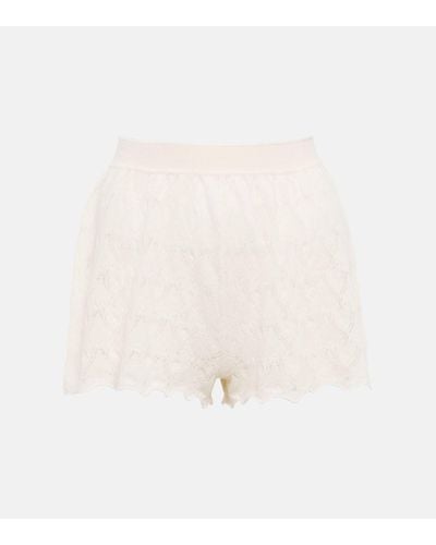 Loro Piana Cashmere And Silk Shorts - Natural