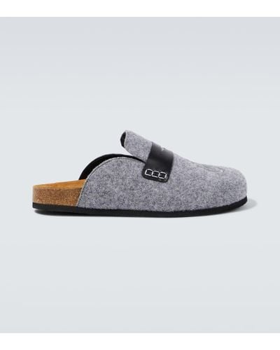JW Anderson Leather-trimmed Slippers - White