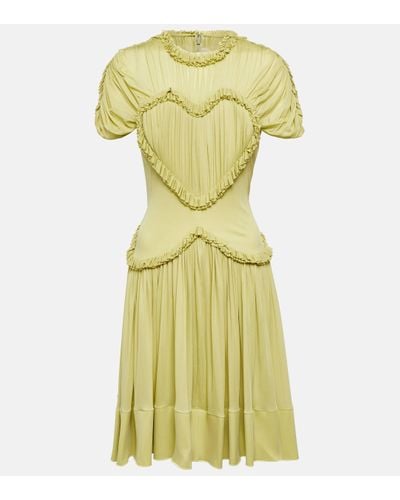 Victoria Beckham Gathered Jersey Minidress - Yellow