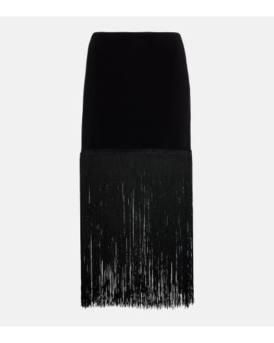 Norma Kamali Fringed Miniskirt - Black
