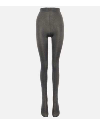 Alex Perry Crystal-embellished Jersey Tights - Gray