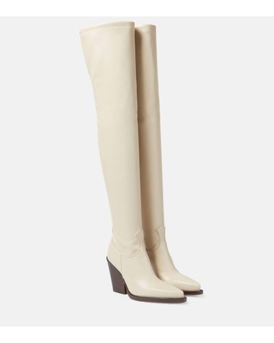 Paris Texas Vegas Faux Leather Over-the-knee Boots - White