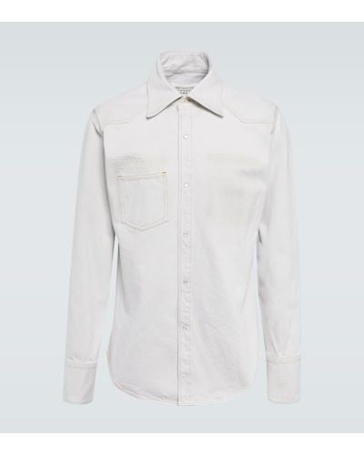 Maison Margiela Hemdjacke aus Denim - Weiß