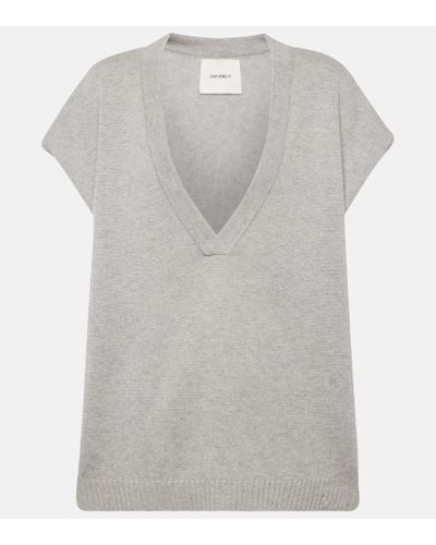 Lisa Yang Linn Oversized Cashmere Sweater Vest - Gray