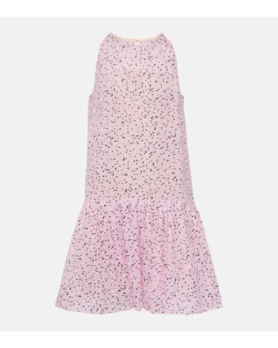 Oscar de la Renta Vestido corto de Fil coupe - Rosa