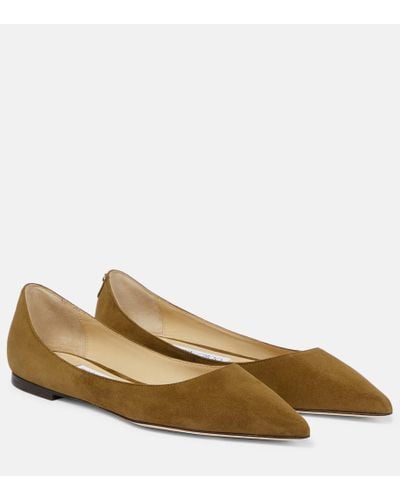 Jimmy Choo Love Leather Ballet Flats - Natural