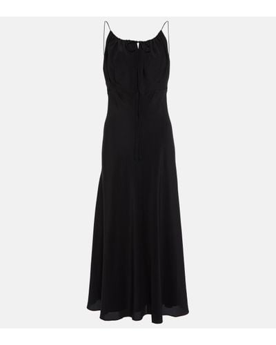 Totême Halterneck Silk Maxi Dress - Black