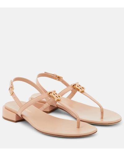 Burberry Emily 20 Leather Thong Sandals - Pink