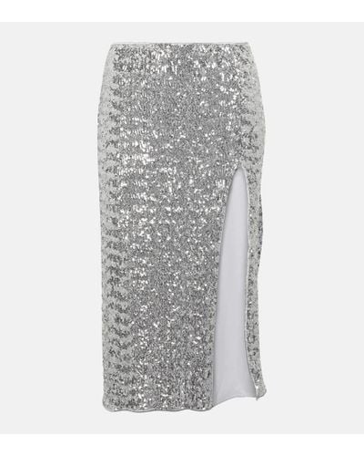 Oséree Sequined Midi Skirt - Gray