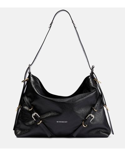 Givenchy Voyou Medium Leather Shoulder Bag - Black