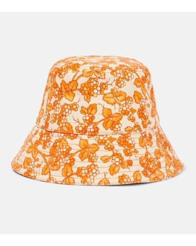 Etro Printed Canvas Bucket Hat - Orange