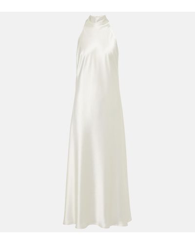 Galvan London Robe de mariee Cova en satin - Blanc