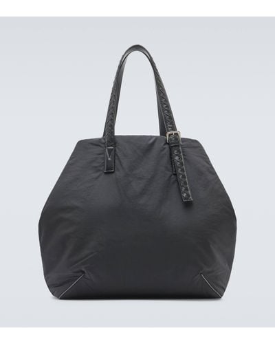 Bottega Veneta Leather-trimmed Tote Bag - Black