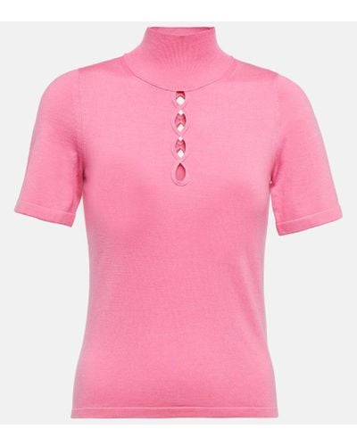 Dorothee Schumacher Cut-out Wool-blend Top - Pink