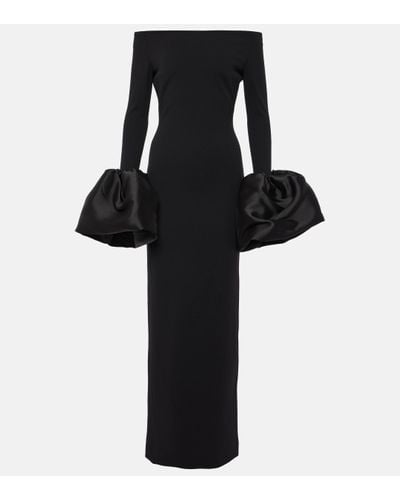 Solace London Talia Off-shoulder Crepe Gown - Black