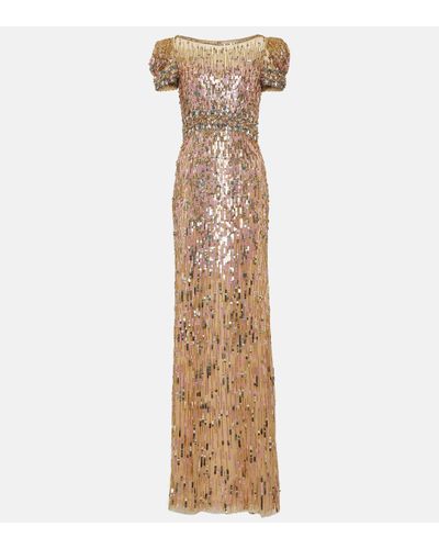 Jenny Packham Embellished Gown - Metallic
